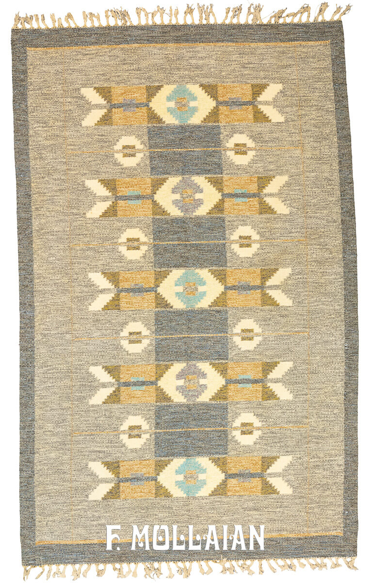 Scandinavian Rug Flat-weaver Rug Gray/Beige Color n°:876357